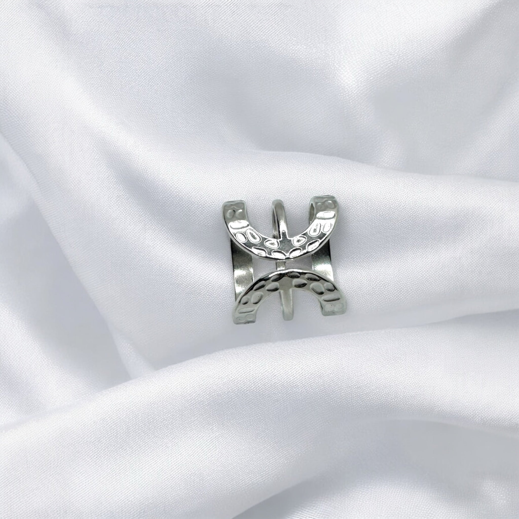 Anello arco silver regolabile Sharifa Crystals